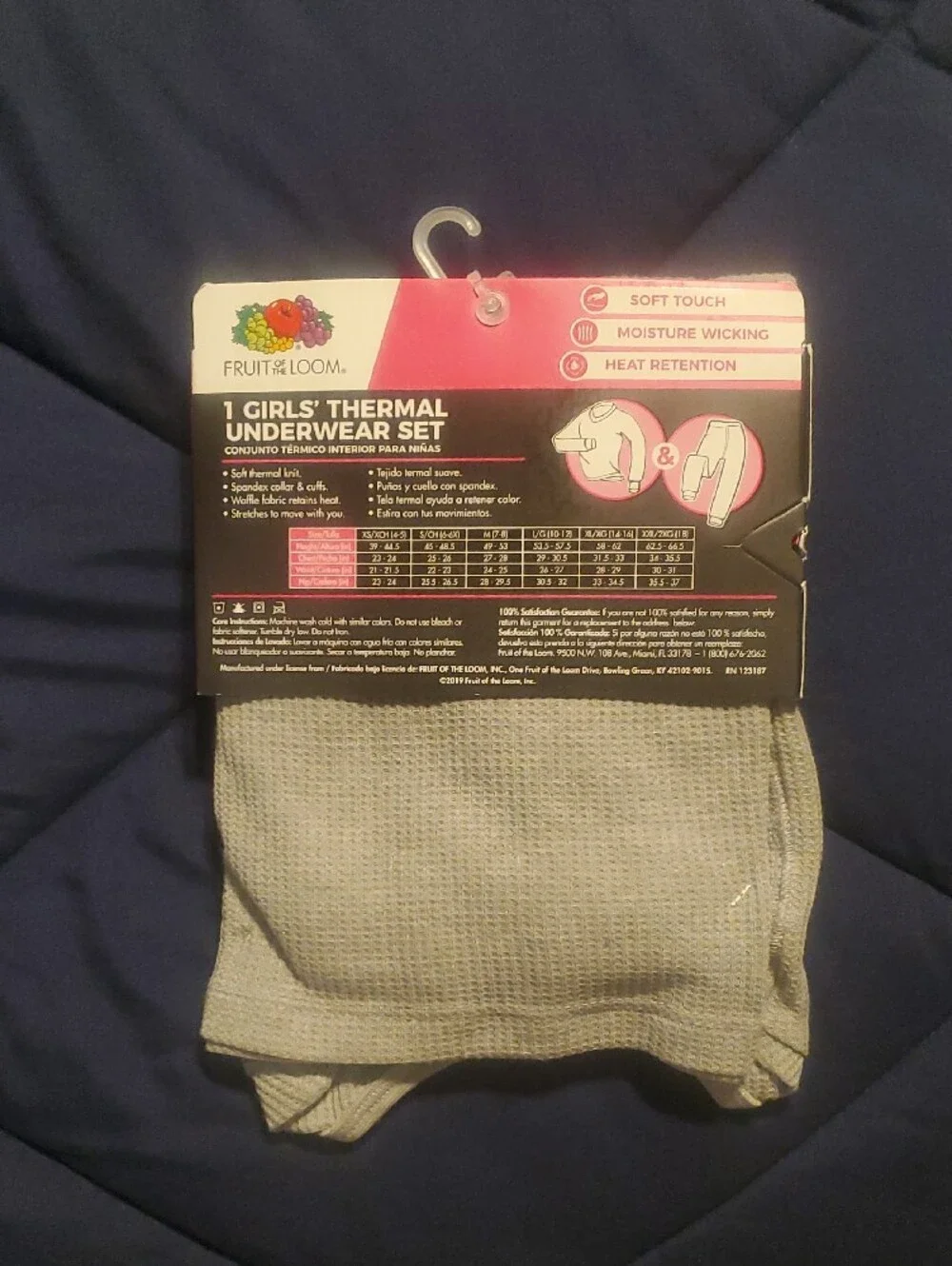Fruit of the Loom Girls' Thermal Underwear Set - Light Gray